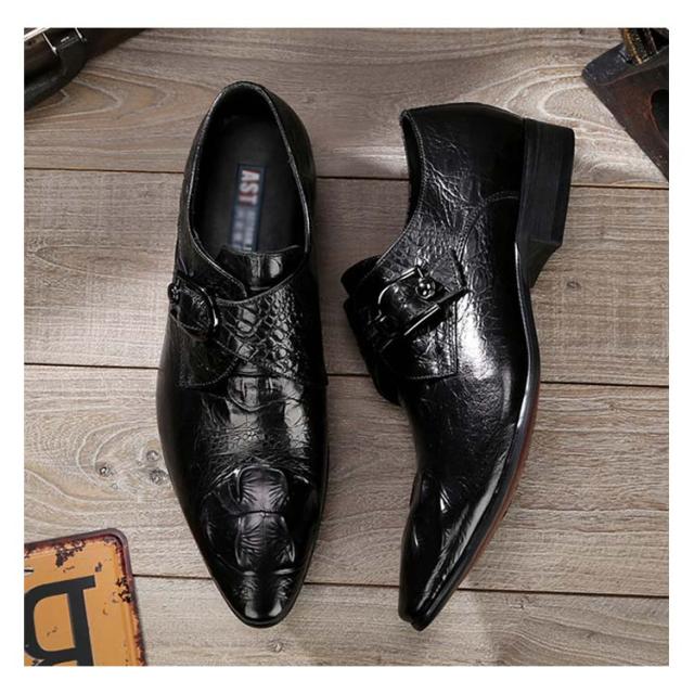 ドレスシューズ メンズ 短靴 ビジネス シューズ 黒 ブラック モンクストラップ 牛革 豚革 レザーシューズ 紳士靴 ホストシューズ パンク ブーツ お兄系 コスプレ 23.5cm 24.5cm 25cm 25.5cm 26cm 26.5cm 27cm 27.5cm 28cm