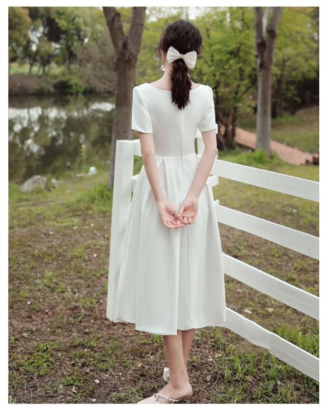 ウェディングドレス ミモレ丈 ロング丈 【XS〜XLサイズ】ウエディング