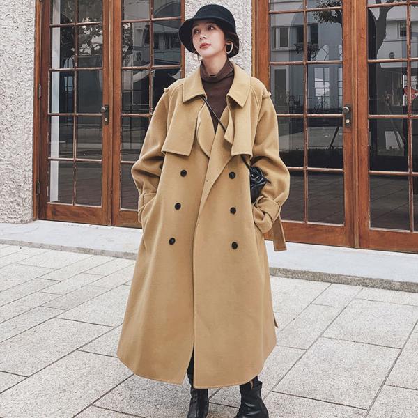 チェスターコート レディース ロング丈 ベルト付 ロングコート