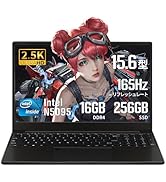 ESBOOKノートパソコン 15.6型 2.5K金属筐体（2560*1440解像度）/ 8000mAhバッテリー/Windows11Pro＆MS Office 2019 / インテル Celer...