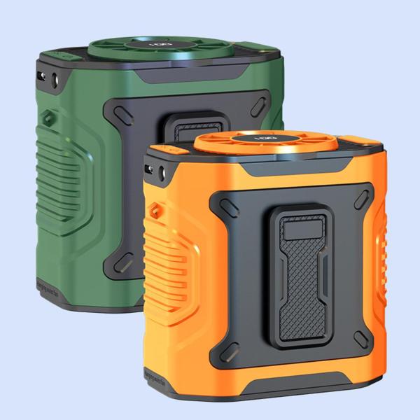 ポータブル ウエストファン 軽量 100段階スピード調節可能 ハイキング キャンプ ホーム グリーン