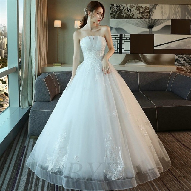大得価定番 ウェディングドレス 結婚式 プリンセスラインドレス パーティードレス 披露の通販はau PAY マーケット - ラッキースマイルプラ 二次会 ロングドレス 花嫁 ウエディングドレス 白 ブライダル 新作即納