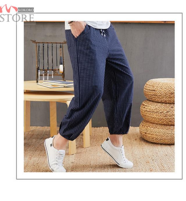 良品⭐️中川政七商店　サルエルパンツ　イージーパンツ　リネン100% 薄生地　軽量 メンズ サルエルパンツ ワイドパンツ リネンパンツ イージー