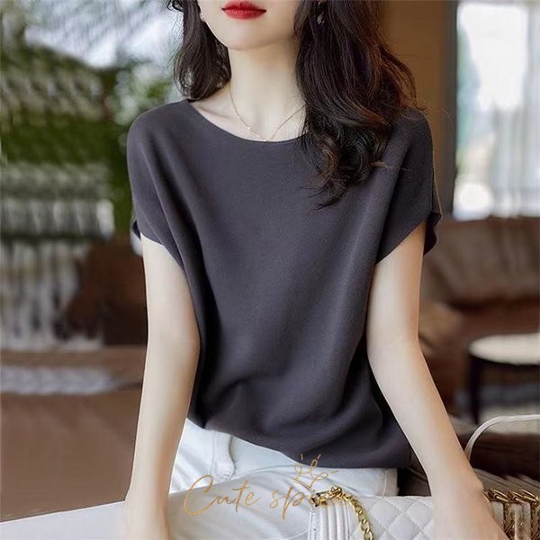 ニットTシャツ トップス レディース きれいめ 40代 春夏 半袖トップス 黒インナー オシャレ ブラウス 丸首 tシャツ 韓国風 大きいサイズ 楽天市場】ニットTシャツ トップス レディース きれいめ 40代 春