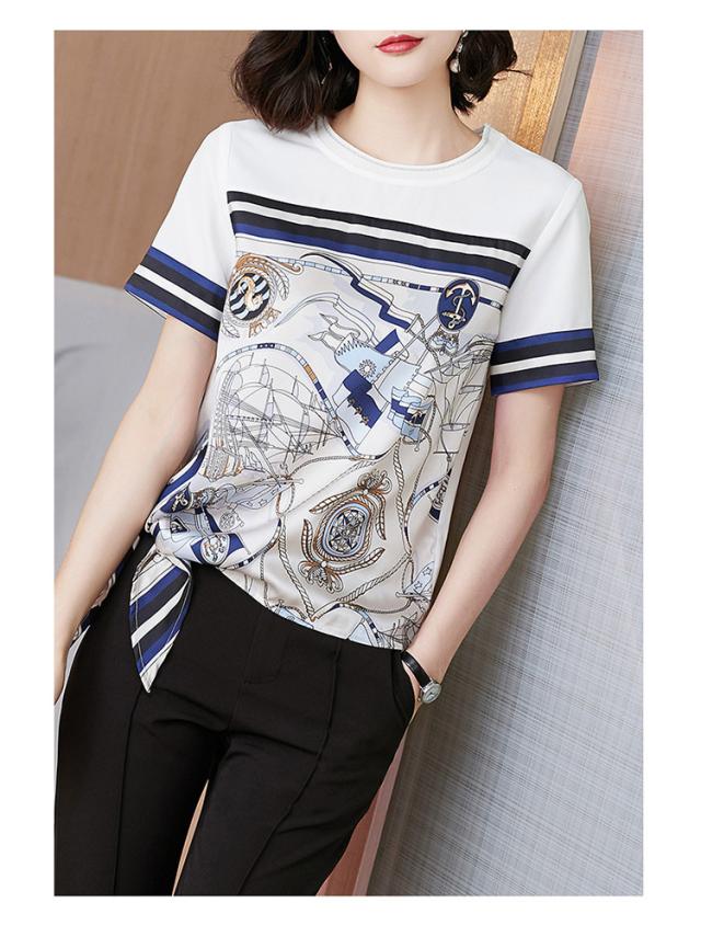 Tシャツ レディース 40代 春夏新作 オシャレブラウス 白Tシャツ 半袖トップス レション プリントTシャツ ラウンドネック大人 通勤 ゆったりカットソー 30代 楽天市場】Tシャツ レディース 40代 春夏新作 オシャレブラウス