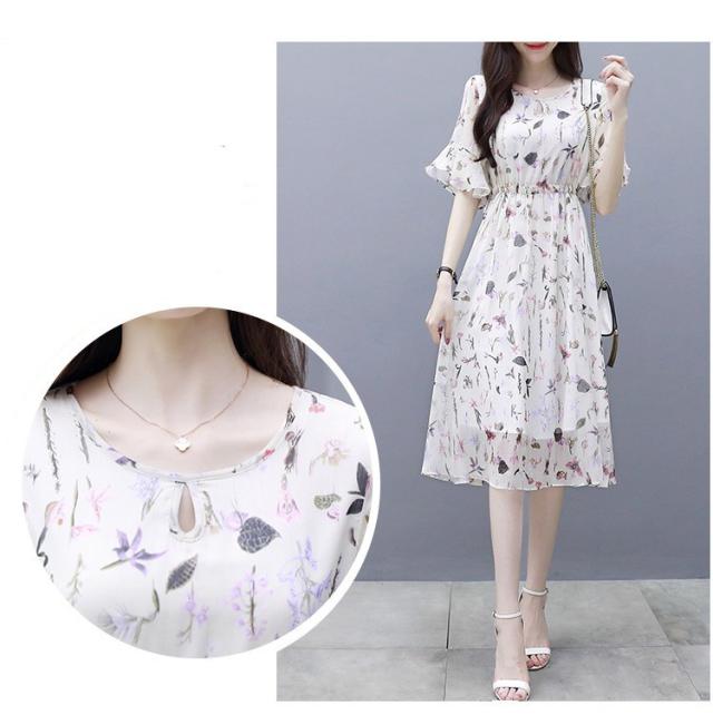 ワンピース レディース 40代 20代 夏 半袖 きれいめ 上品 花柄