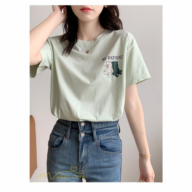 tシャツ Tシャツ カットソー レディース 女性着 プリント 可愛い