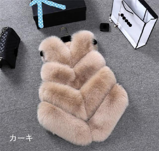 ファーベスト レディース 毛皮ベスト ファーチョッキ ショット丈