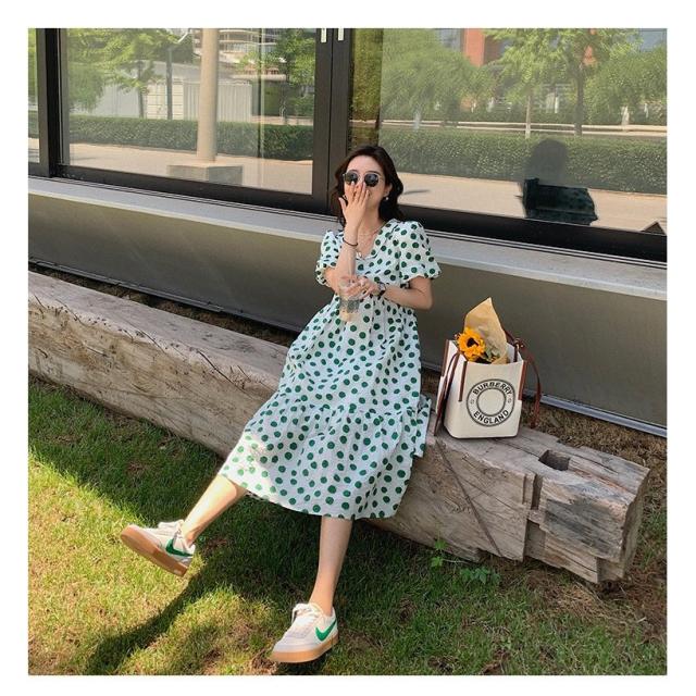 Ff35キレイめ 膝丈ワンピース 夏 半袖 シフォンワンピ 花柄 シフォン