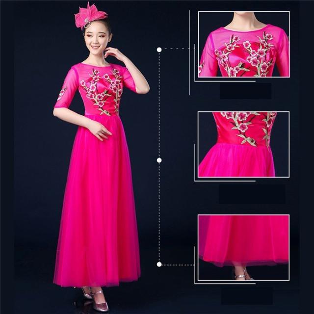 カラードレス　文化祭 ダンスドレス 6COLOR 刺繍 カラードレス 学園祭 文化祭 舞踏会 S