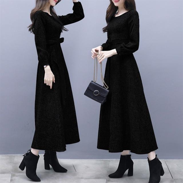 ワンピース レディース 30代 40代 50代 秋冬 膝丈 セーター メリヤス