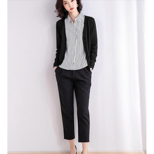 カーディガン レディース ショート丈 無地 アウター ニットソー