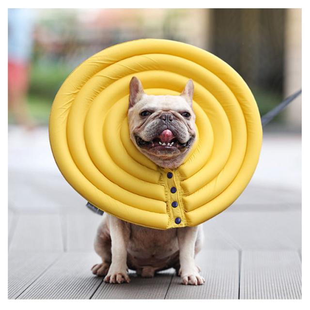 スポンジ素材 エリザベスカラー ソフト 傷舐め防止 S 黄色 犬用 怪我