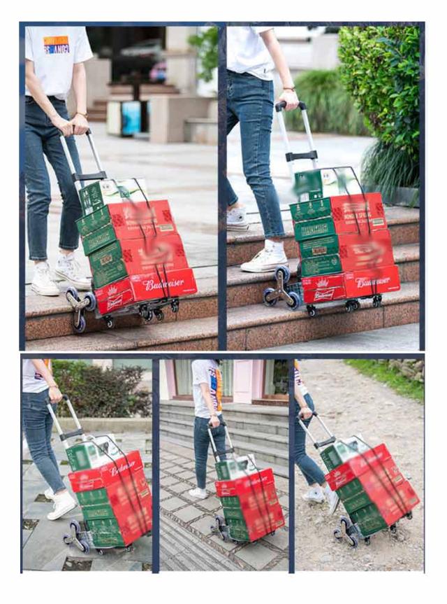 アルミニウム合金 折りたたみ ハンドトラック 3輪 ツールカート 段差