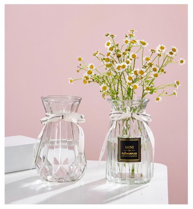 シンプル 2個セット 花瓶 ガラス フラワーベース ガラス 花瓶 ブーケ
