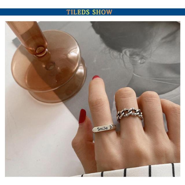 チェーン 2個セット おしゃれ シルバー925 鎖 指輪 シルバーリング