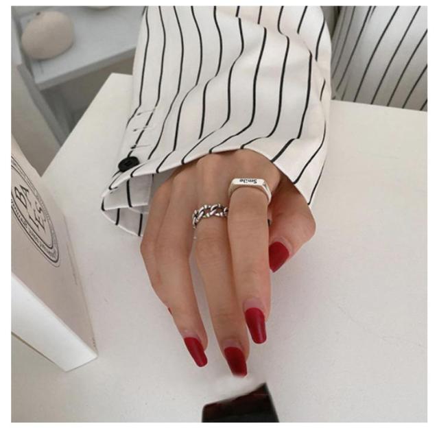 チェーン 2個セット おしゃれ シルバー925 鎖 指輪 シルバーリング