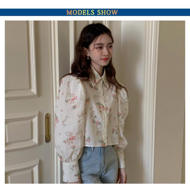 ブラウス 長袖 シャツ カシュクールVネック レディース トップス ドローストリング ウィンドカフス 花柄 フラワープリント おしゃれ きれいめ 女性 ブラウス 長袖 トップス 花柄 シャツ フリル 七分袖 オフィス V