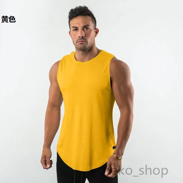 10色 タンクトップ メンズ ノースリーブ Tシャツ 無地 薄手 トップス
