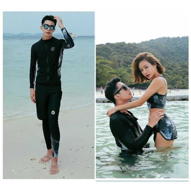 水着 3点セット 4点セット 男女 メンズ レディース ペア おそろい セパレート 長袖 ラウンドネック 丸首 フロントジッパー ロングパンツ ショー 水着 3点セット 4点セット 男女 メンズ レディース ペア おそろい