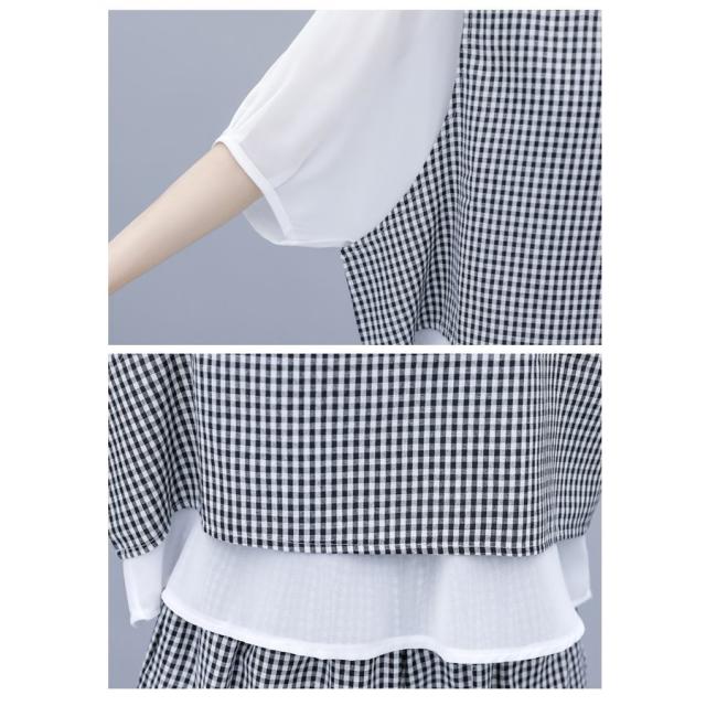 セットアップ レディース 40代 春夏 セットアップ オシャレ 五分袖ブラウス チェック柄 ショット丈パンツ スポーツウェア上下セット カジュアル韓国風 着痩せ セットアップ レディース 40代 春夏 セットアップ オシャレ 五分袖