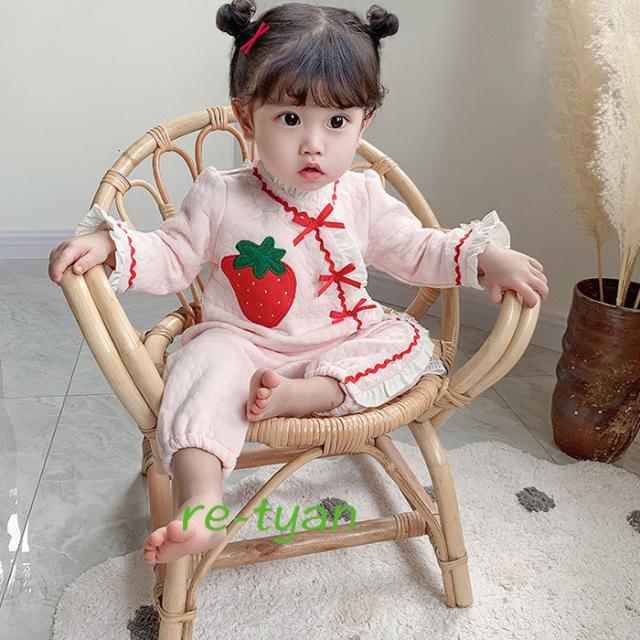 翌日出荷 ベビー服 長袖春秋冬 ロンパース カバーオール 女の子 前開き かわいい おしゃれ 出産祝い安い服 赤ちゃん 新生児 プレゼントストロベリ 定番秋冬 キッズベビー マタニティ ベビー Www Foodn It