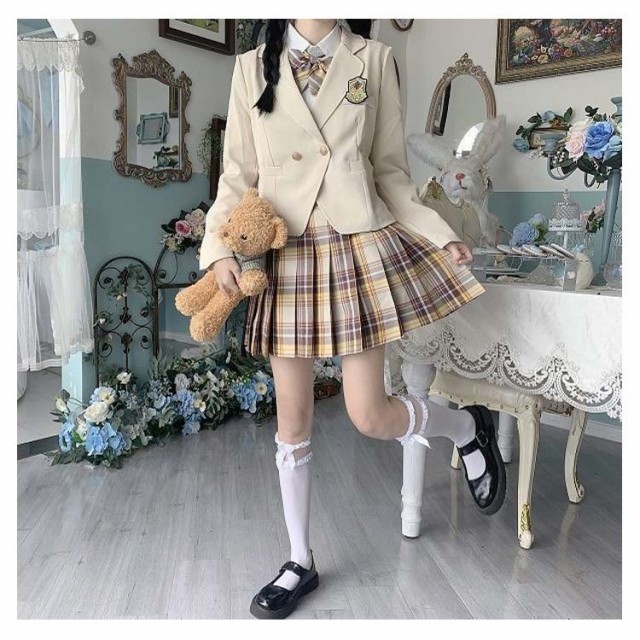 卒業式 スーツ 女の子 ブレザー 制服 5点セット ジャケット 長袖シャツ