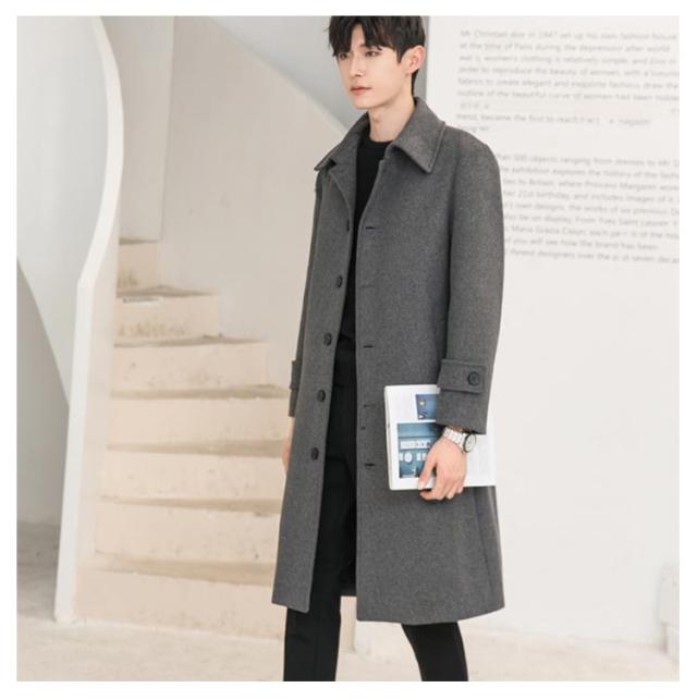 ウールコート メンズ ステンカラーコート 秋冬 トレンチコート ウール混 コート ロングコート ステンカラージャケット ウールジャケット 上着 アウター 防寒 暖かい ロング丈 ビジネスコート 細身 フォーマル ビジネス 冠婚葬祭 葬式 結婚式 冬服 秋服 秋冬 冬 秋 送料無料 ウールコート メンズ ステンカラーコート 秋冬 トレンチコート ウール