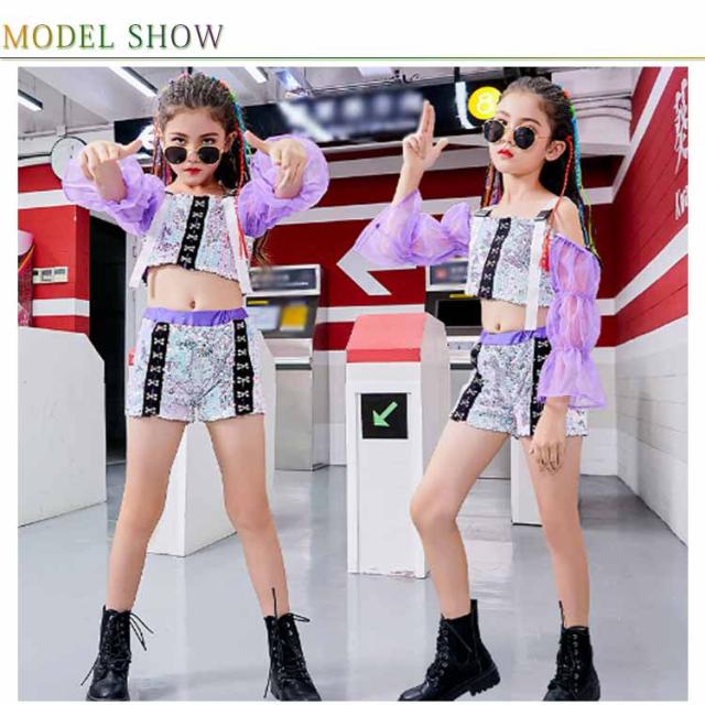 B単位販売 子供服 ヒップホップ ガールズ ジュニア キッズ ダンス衣装 ジャズダンス セットアップ キラキラ タンクトップ ヘソ出し 肩出し ショート 全色欠品中 キッズベビー マタニティ キッズ Yogapictureoftheday Com