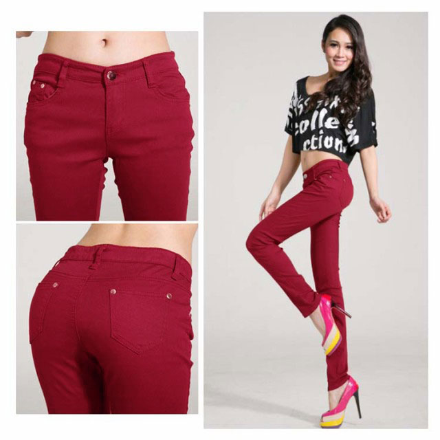 ナンバーナイン　ストレッチカラーパンツ　RED カラーパンツ スキニーパンツ ストレッチパンツ デニムパンツ