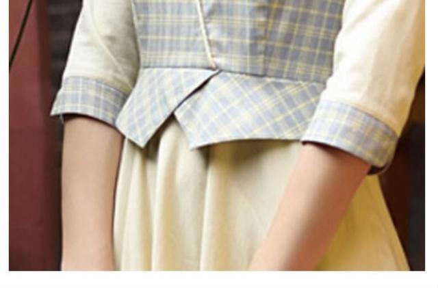 ヴィンテージ風ワンピース ロング レイヤード風ワンピース 中国風