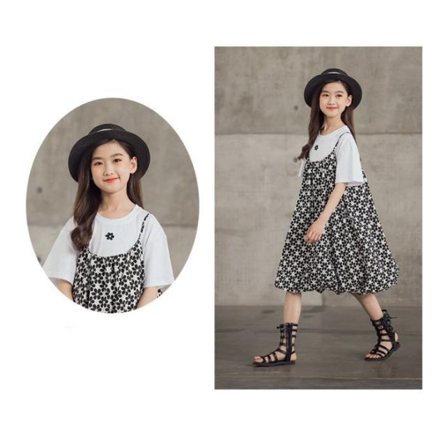 安い購入 韓国子供服 セットアップ おしゃれ 夏服 丸首 半袖 Tシャツ 花柄サスペンダースカート キッズ 女の子 2点セット 発表会 記念日 お呼ば 正規取扱店 Cuautepechidalgo Gob Mx
