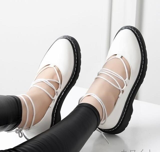 まとめ買い歓迎 レースアップフラットシューズ ラウンドトゥシューズ レースアップパンプス ローファー調 ぺたんこシューズ ペタンコ レディース 無料長期保証 Carlavista Com