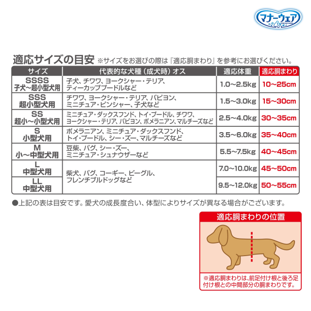 18種類から1種類選択] 犬用オムツ マナーウェア 男の子用 (SSサイズ〜L