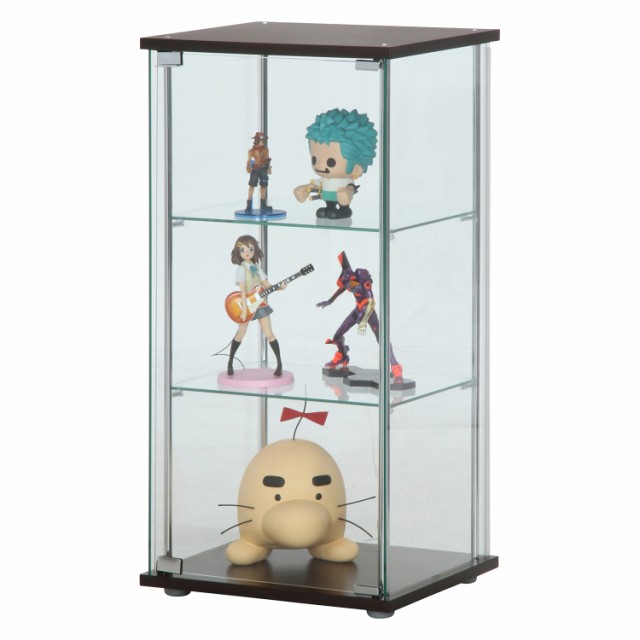 ブランド登録なし ガラスコレクションケース フィギュアケース 3段 4面ガラス 幅42.5cm 奥行36.5cm 高さ86cm ブラウン 強化ガラス  マグネット式 代引不可 : リコメン堂 - 通販 - Yahoo!ショッピング