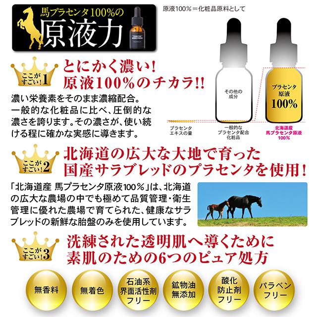シャルーヌ 北海道産 馬プラセンタ原液 100％ 15mL 原液美容液 