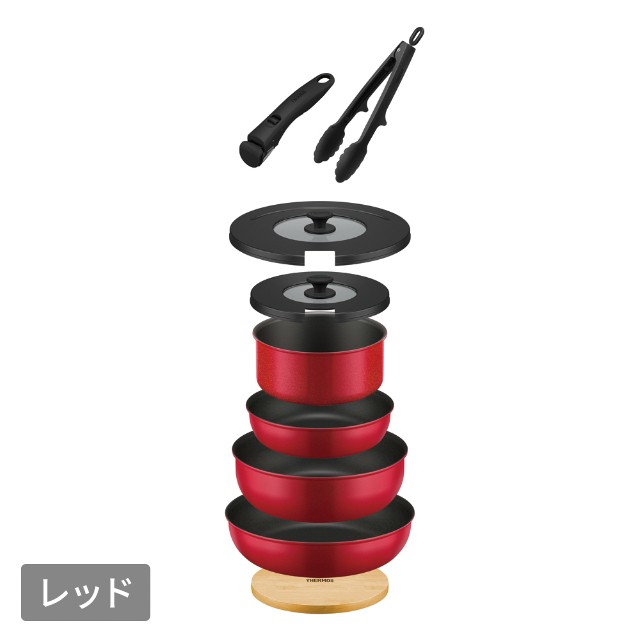 サーモス THERMOS フライパン 鍋 取っ手のとれる フライパン9点