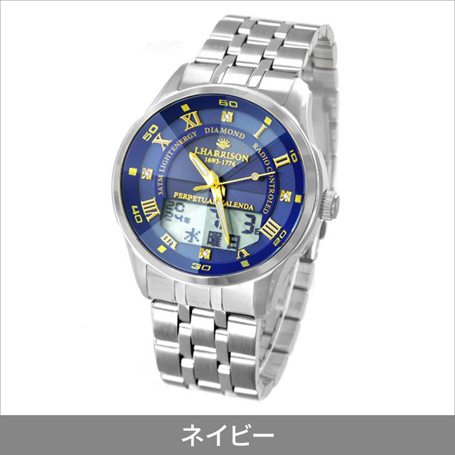 ジョンハリソン 腕時計 音声付天然ダイヤ4石付 ボイスソーラー電波時計ネイビー⭐︎ 新品/取寄品/代引不可】ジョンハリソン 腕時計 音声付・天然