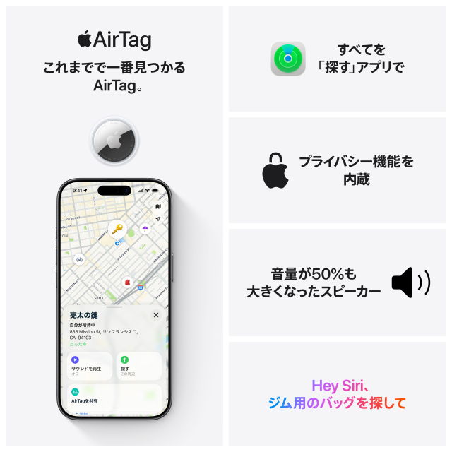 Apple AirTag (4個入り) 第2世代 ×2個セット エアタグ アップル Apple