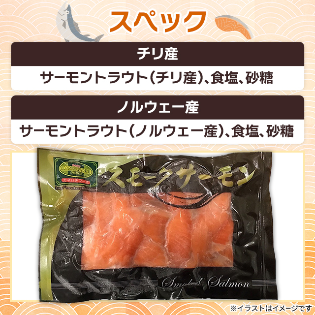 訳あり スモークサーモン切り落とし 300g（100g×3パック