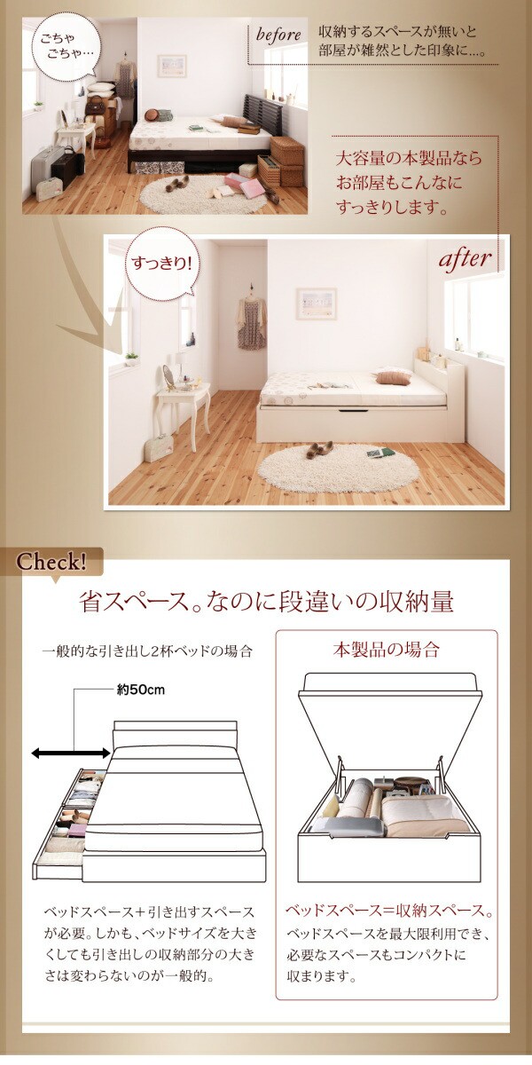 NEW お客様組立 縦開き セミシングルサイズ の通販はau PAY マーケット - e-バザール|商品ロット 国産 跳ね上げ式ベッド 収納ベッド Clory クローリー 薄型抗菌国産ポケットコイルマットレス付き 豊富な得価