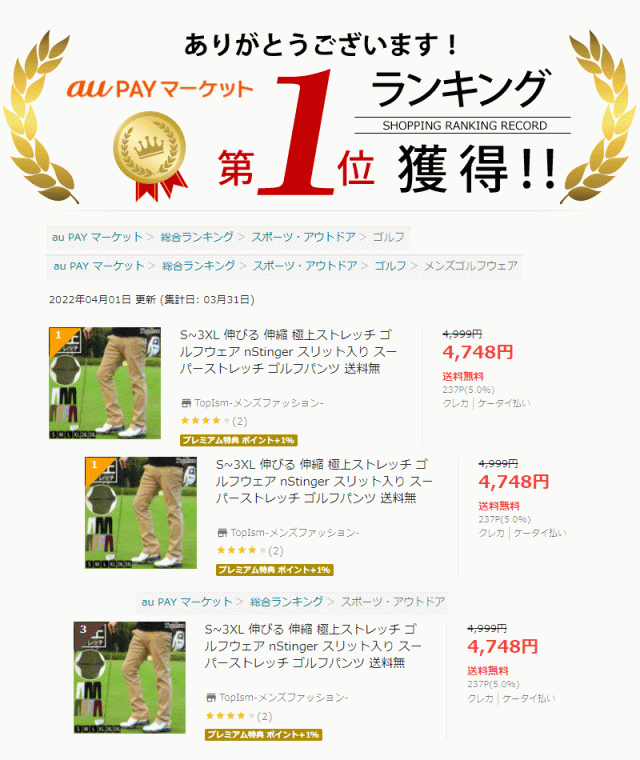 ランキング入賞!!