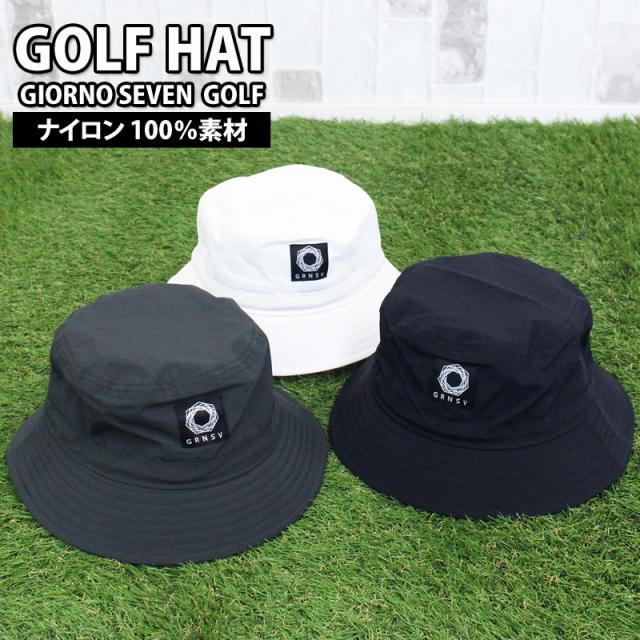 ゴルフ バケットハット 帽子 メンズ GIORNO SEVEN ジョルノセブン ハット ゴルフウェア ロゴ刺繍 ホワイト ブラック 白 黒 小物 春夏 秋冬