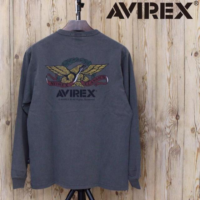 AVIREX アヴィレックス L/S FADE WASH VINTAGE LABEL EAGLE TEEフェイドウォッシュ ヴィンテージ ラベル イーグル 長袖Tシャツ アビレックス メンズ ブランド 長袖 783-5130013