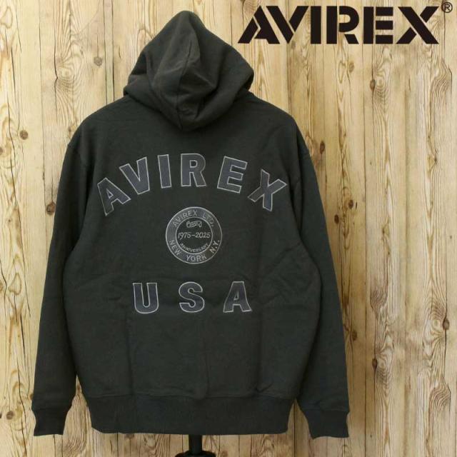 AVIREX アヴィレックス AVIREX 50th VARSITY PARKA 783-5251006 50周年モデル バーシティロゴ スウェットジップパーカー 裏毛 メンズ ジップアップ HOODIE フーディー 長袖 トップス アビレックス
