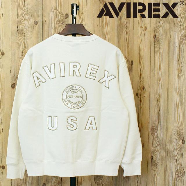 AVIREX アヴィレックス AVIREX 50th VARSITY CREWNECK SWEAT 783-5253004 50周年モデル バーシティロゴ クルーネックスウェット 裏毛 トレーナー メンズ 長袖 トップス アビレックス
