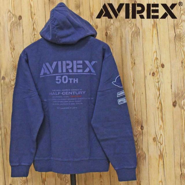 AVIREX アヴィレックス 50周年 フェイドウォッシュ ジップアップ パーカー FADE WASH ZIP UP PARKA 783-5231009 トップス アビレックス メンズ ブランド
