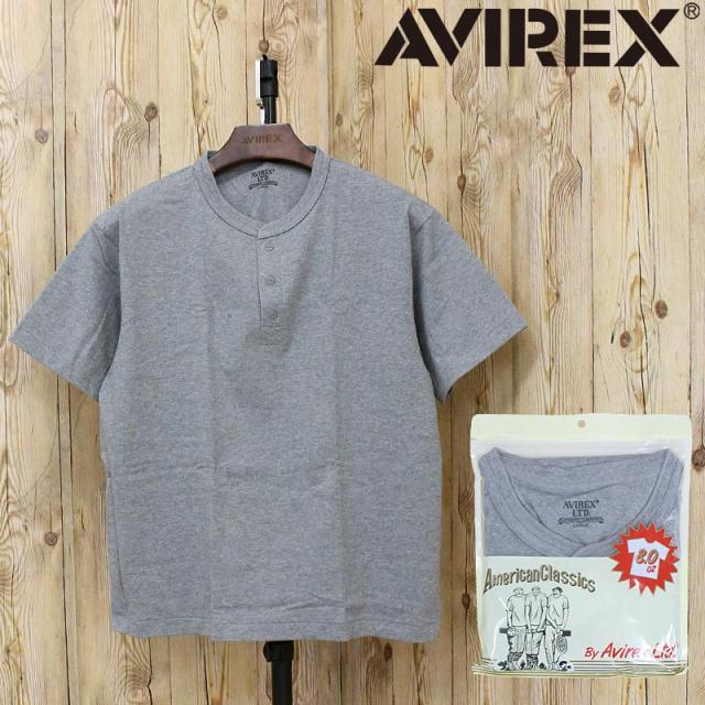 AVIREX アヴィレックス HENLEY NECK PACK T-SHIRT 783-5934019 ヘンリーネック パック 半袖Tシャツ 無地 天竺 パックT コットン 綿 アビレックス ミリタリー トップス メンズ ブランド