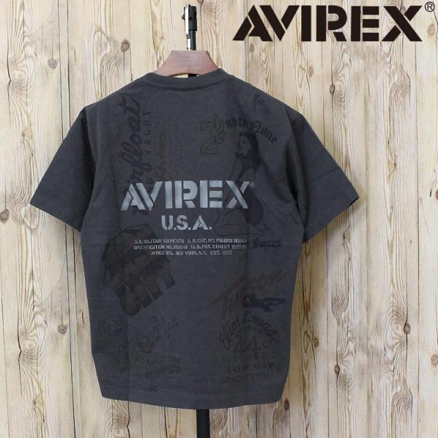 AVIREX アヴィレックス ARCHIVE PRINT TEE 783-6134023 アーカイブ プリント 半袖Tシャツ コットン 綿 アビレックス ミリタリー トップス メンズ ブランド