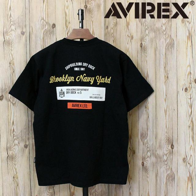 AVIREX アヴィレックス S/S PATCHED TEE Brooklyn 783-6134006 刺繍 布パッチ ブルックリン クルーネック 半袖Tシャツ コットン 綿 アビレックス ミリタリー トップス メンズ ブランド